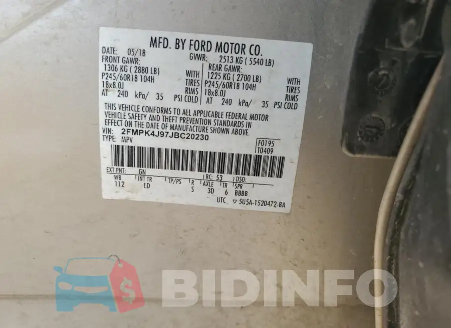 2FMPK4J97JBC20230 Photo# 13