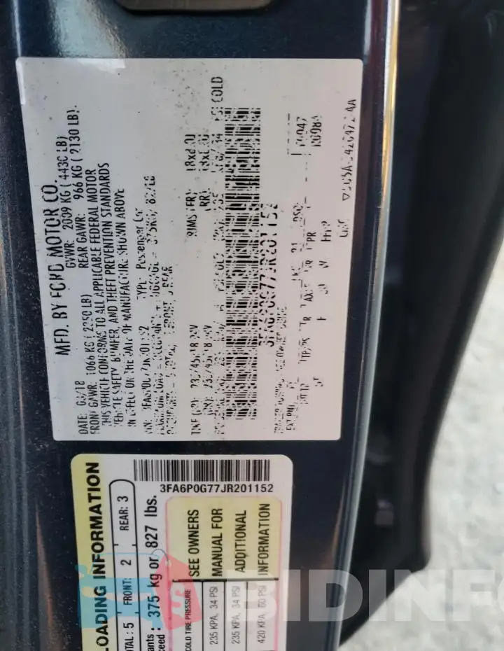 3FA6P0G77JR201152 Photo# 12