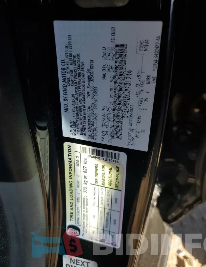 3FA6P0LUXJR101946 Photo# 12