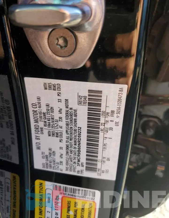 3FMCR9B60NRD59232 Photo# 12