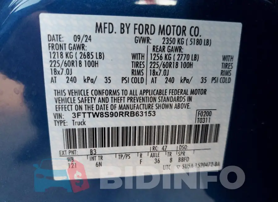 3FTTW8S90RRB63153 Photo# 13