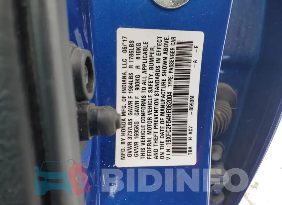 19XFC2F54HE062004 Photo# 12