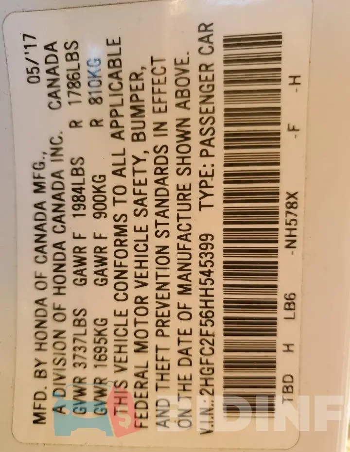 2HGFC2F56HH545399 Photo# 12