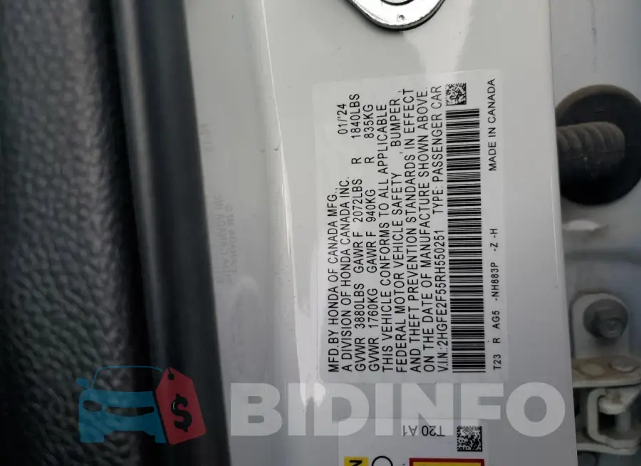 2HGFE2F55RH550251 Photo# 12