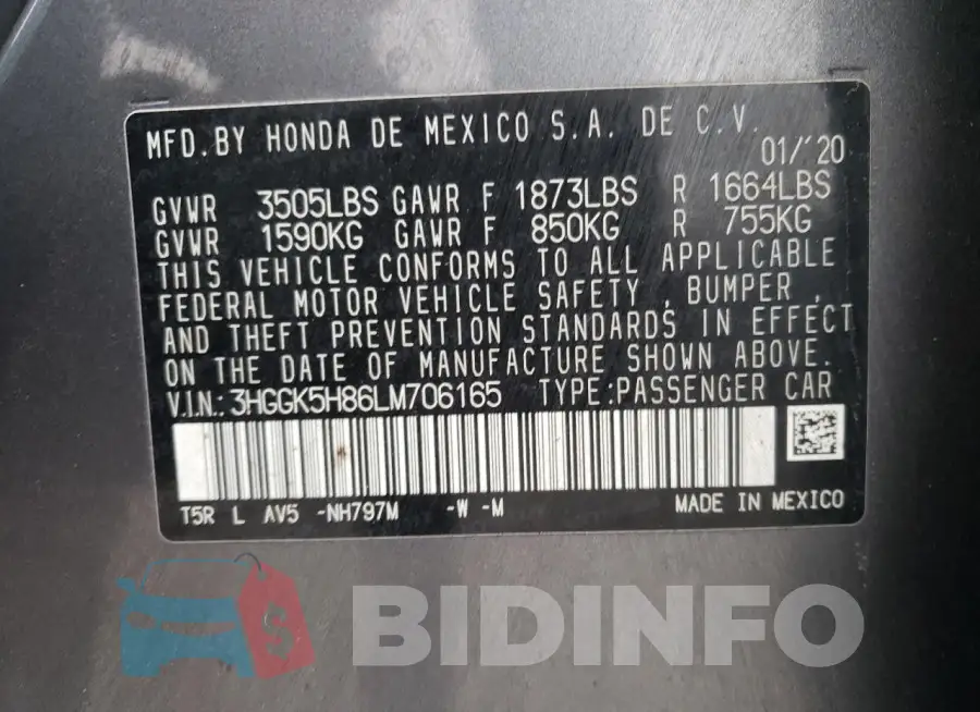 3HGGK5H86LM706165 Photo# 12
