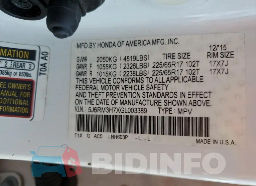 5J6RM3H7XGL003389 Photo# 14