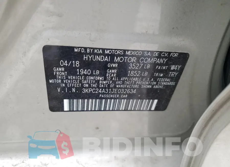 3KPC24A31JE032634 Photo# 12