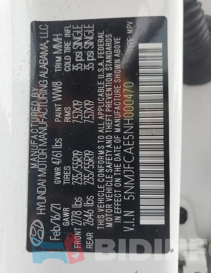 5NMJFCAE5NH000470 Photo# 14
