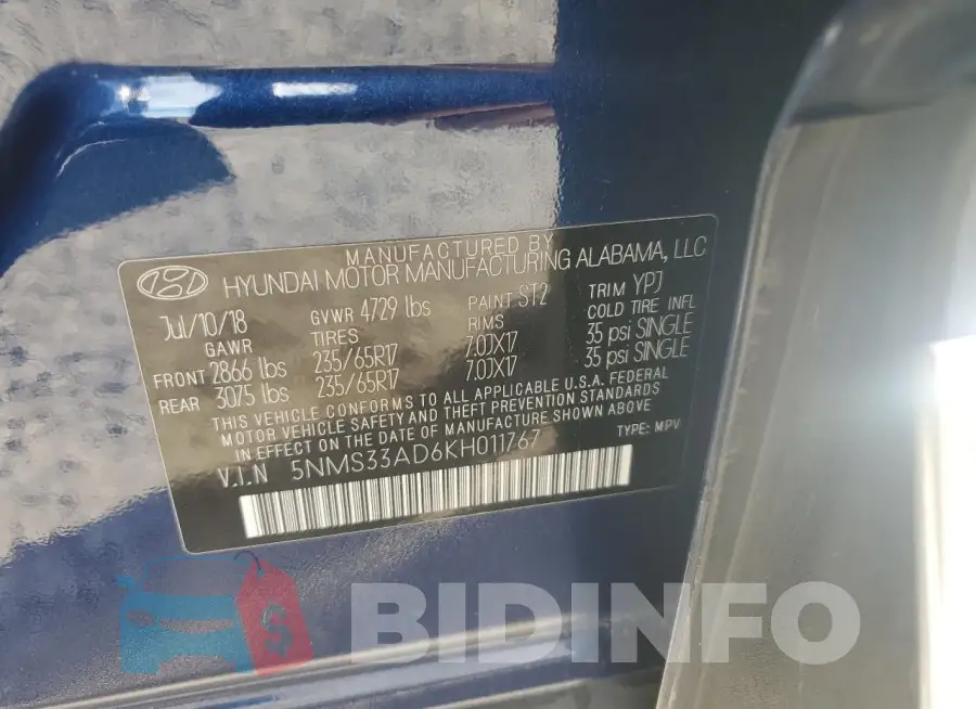 5NMS33AD6KH011767 Photo# 13