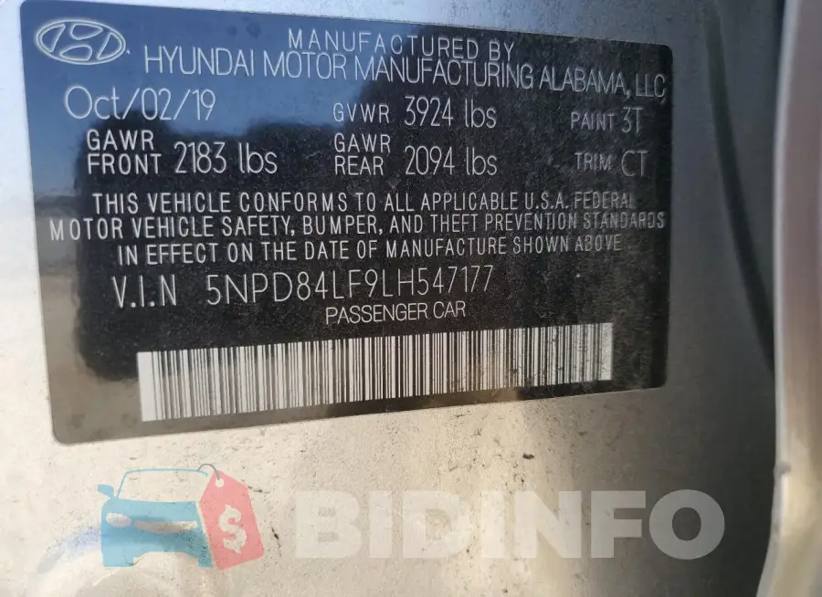 5NPD84LF9LH547177 Photo# 12