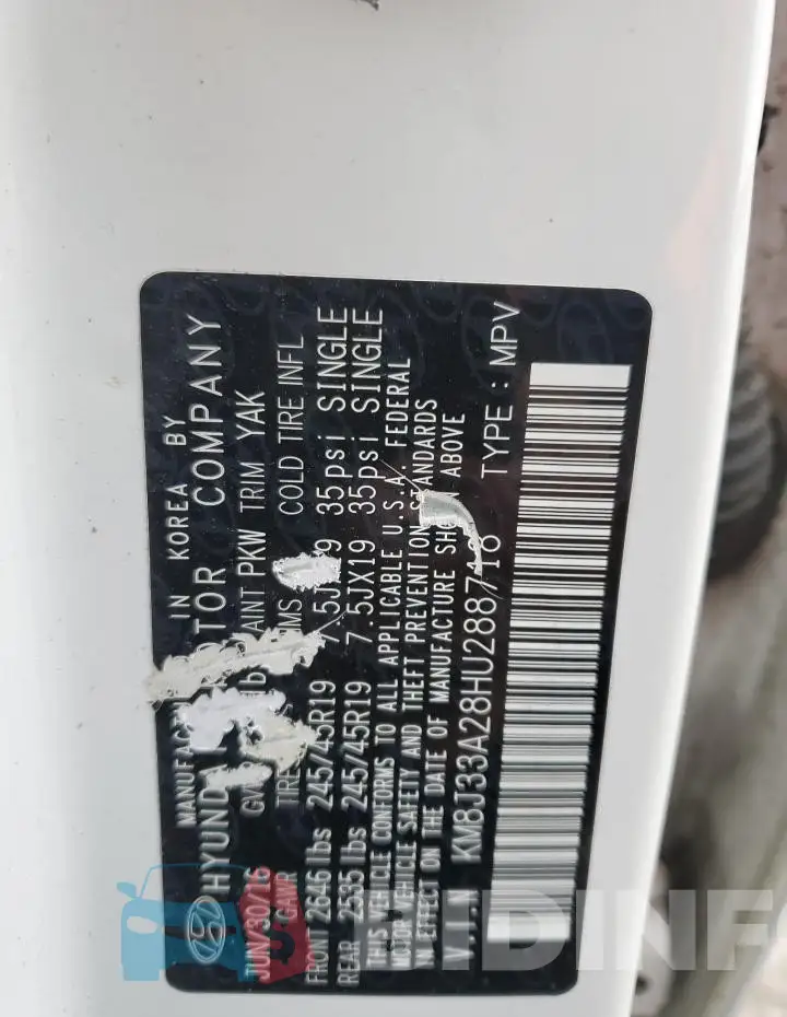 KM8J33A28HU288718 Photo# 13