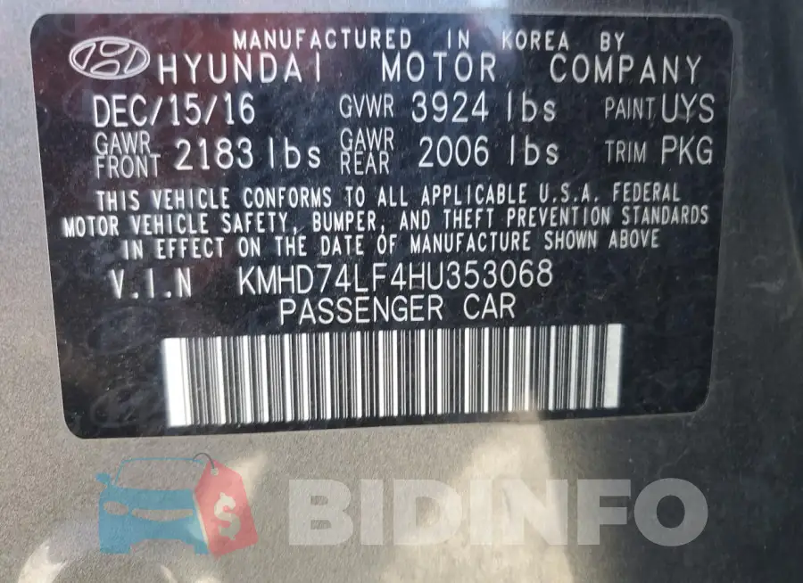 KMHD74LF4HU353068 Photo# 12