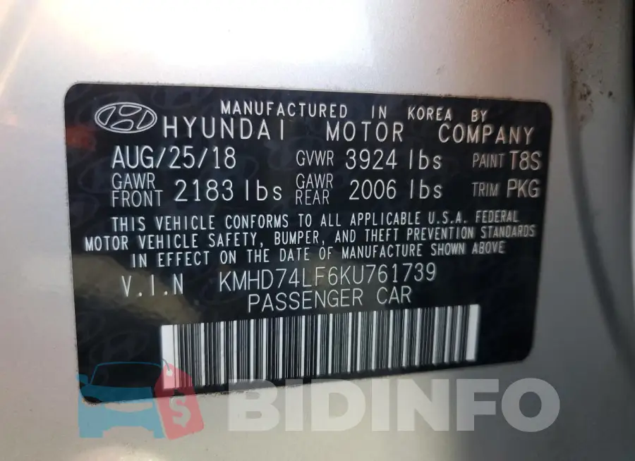 KMHD74LF6KU761739 Photo# 13