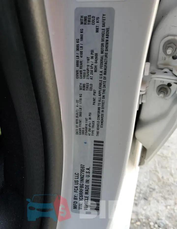 1C6RRFBG1NN279597 Photo# 12
