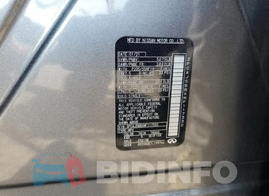 3PCAJ5BBXMF117332 Photo# 13