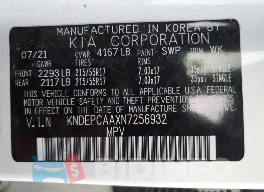 KNDEPCAAXN7256932 Photo# 13