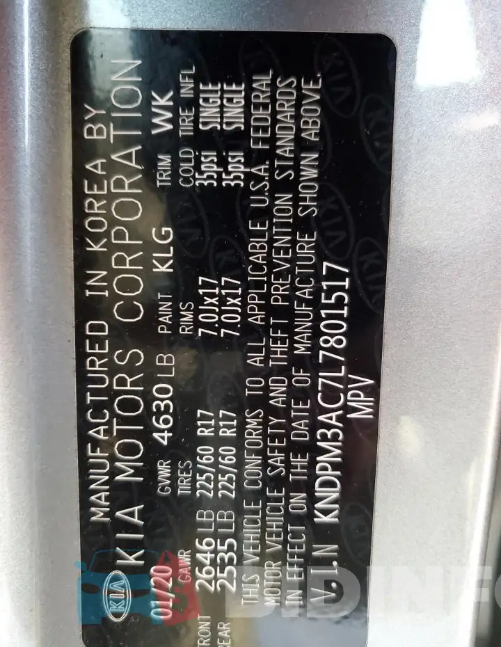 KNDPM3AC7L7801517 Photo# 12