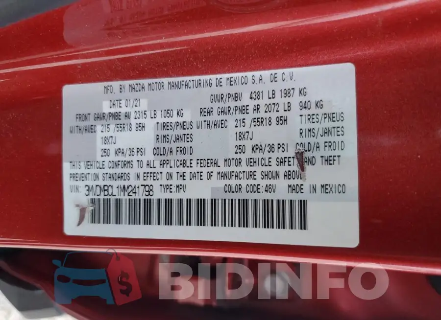 3MVDMBCL1MM241798 Photo# 13