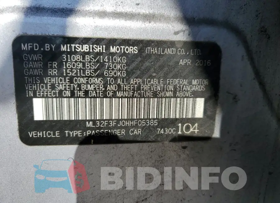 ML32F3FJ0HHF05385 Photo# 12