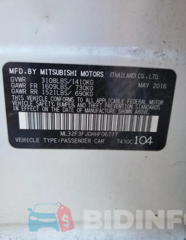 ML32F3FJ0HHF06777 Photo# 12
