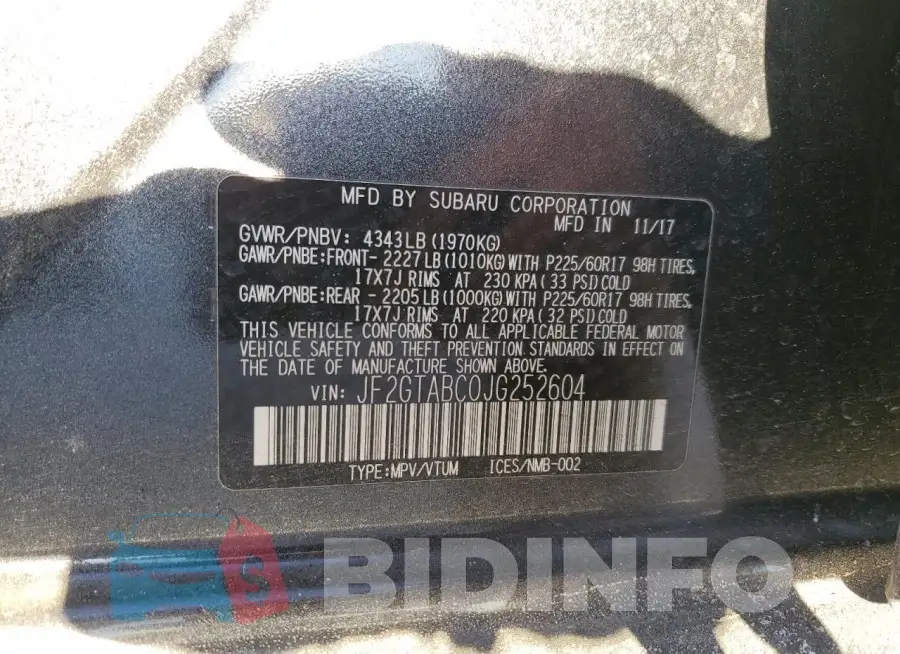 JF2GTABC0JG252604 Photo# 13