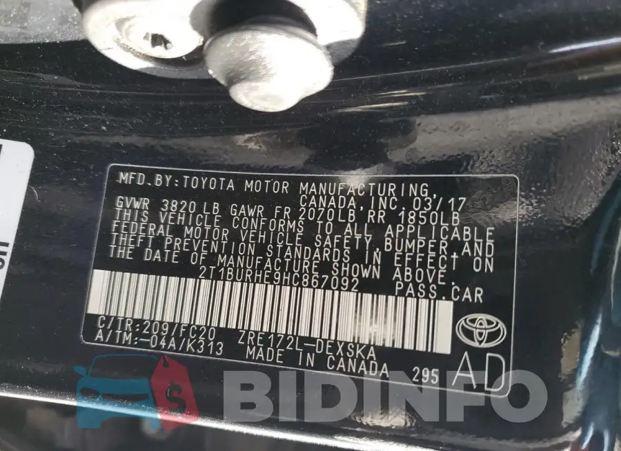 2T1BURHE9HC867092 Photo# 12