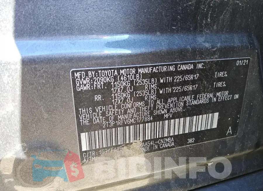 2T3P1RFV6MC177884 Photo# 13