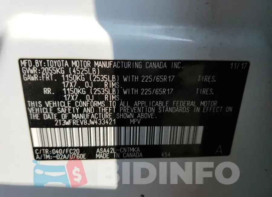2T3WFREV8JW433421 Photo# 13