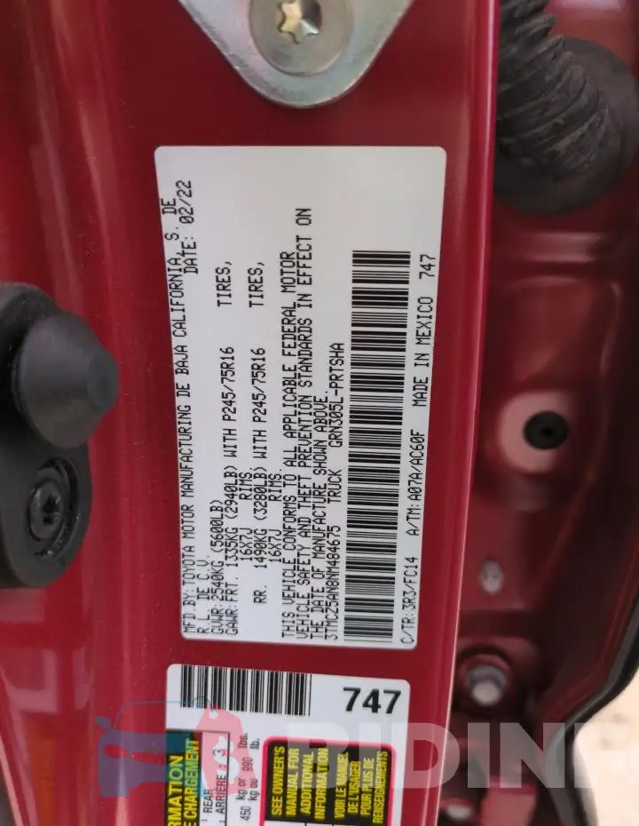 3TMCZ5AN8NM484675 Photo# 13