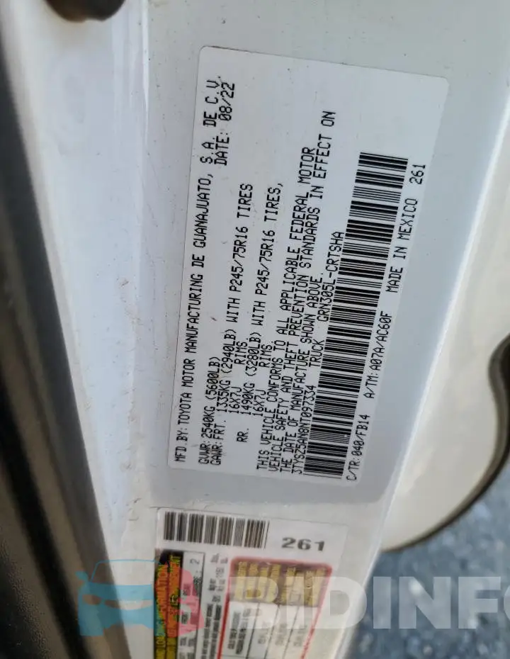 3TYSZ5AN8NT097334 Photo# 12