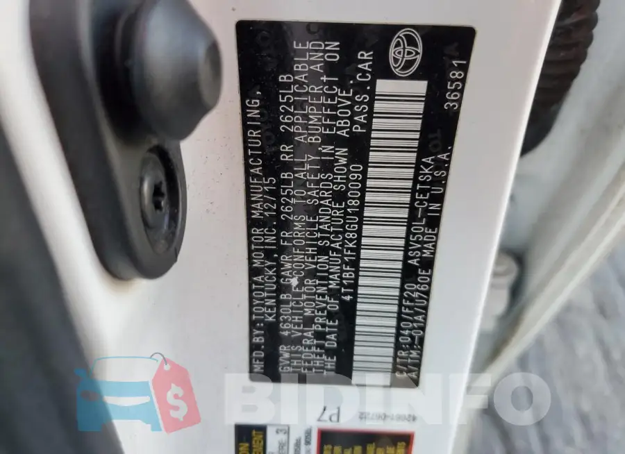 4T1BF1FK8GU180090 Photo# 12