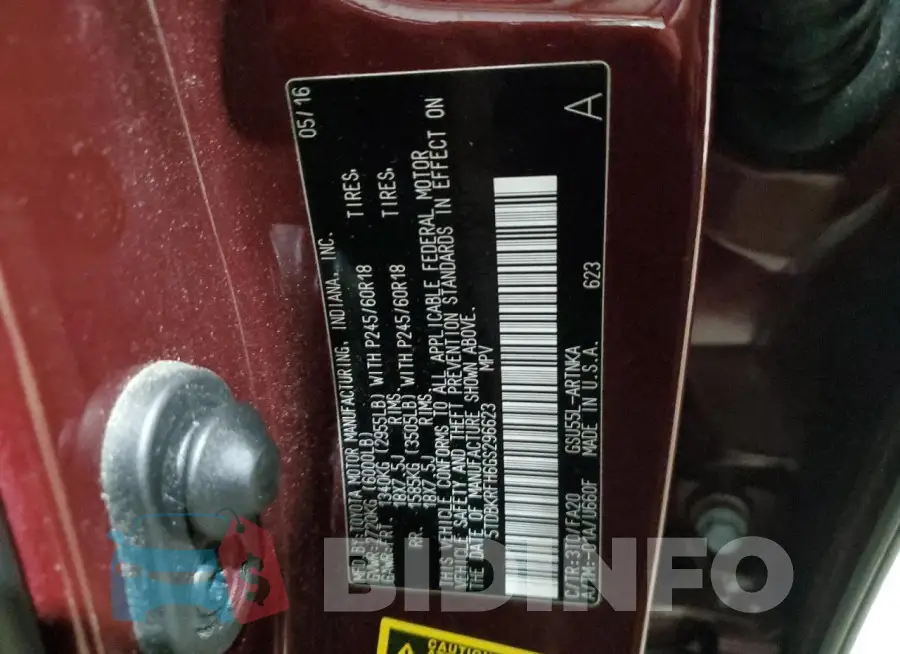 5TDBKRFH6GS296623 Photo# 13
