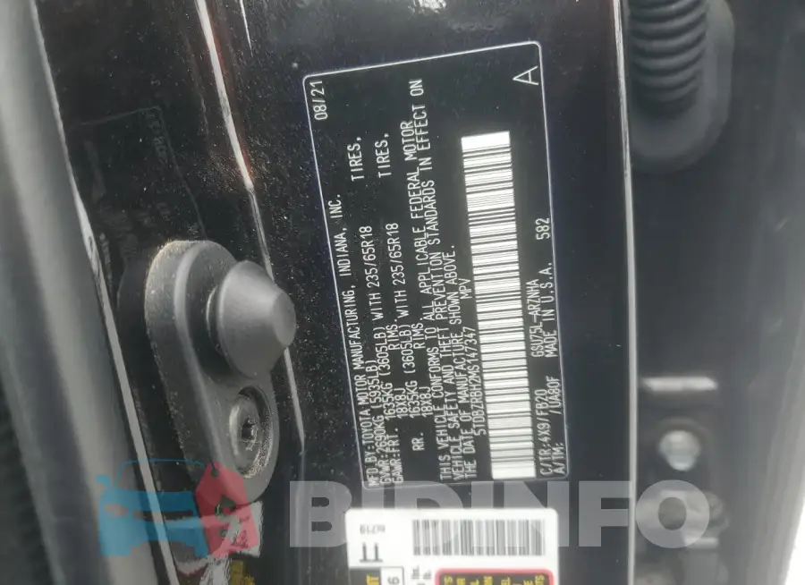 5TDBZRBH2MS147347 Photo# 12