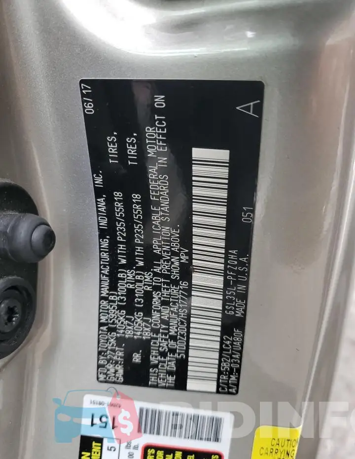 5TDDZ3DC7HS177716 Photo# 13