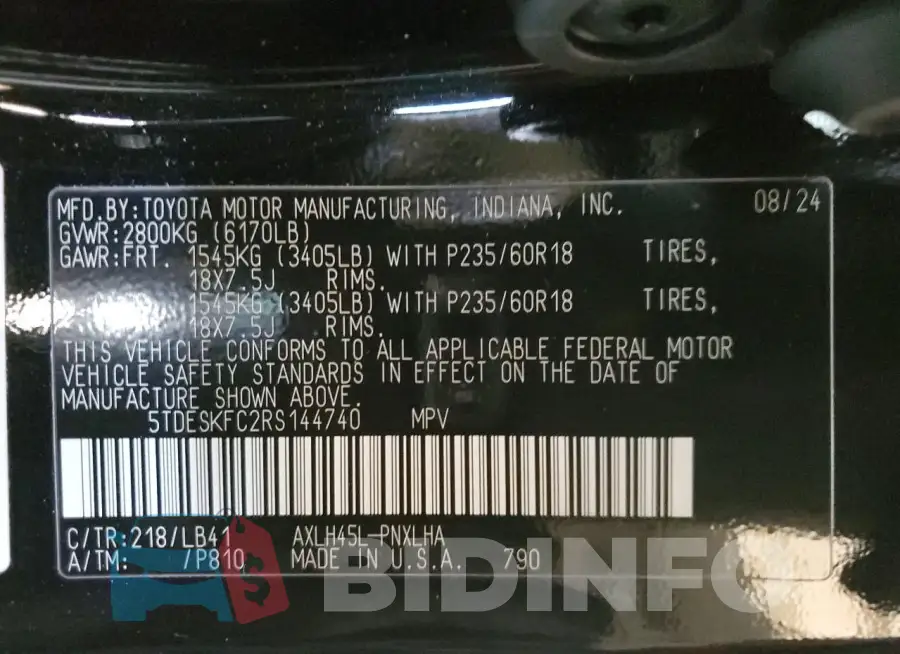 5TDESKFC2RS144740 Photo# 14