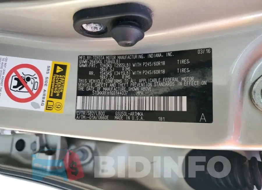 5TDKKRFH1GS144037 Photo# 14