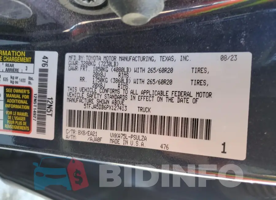 5TFJA5DB6PX127413 Photo# 12