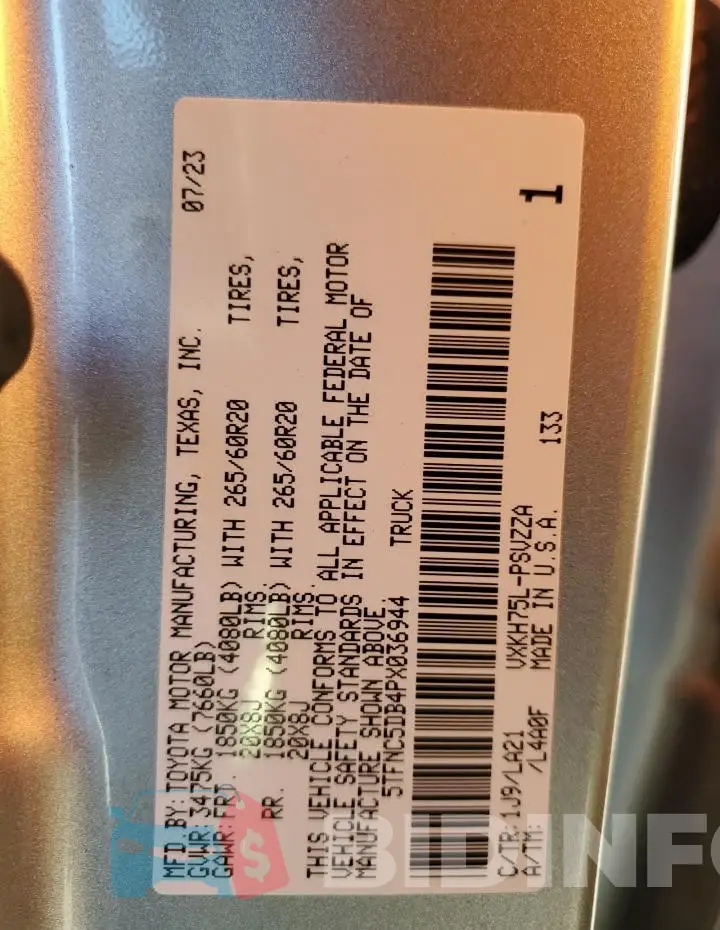 5TFNC5DB4PX036944 Photo# 12