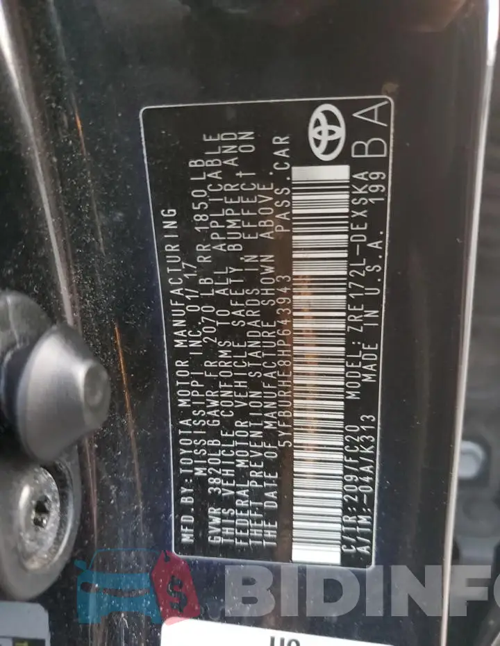5YFBURHE8HP643943 Photo# 12