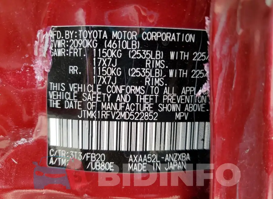 JTMK1RFV2MD522852 Photo# 13