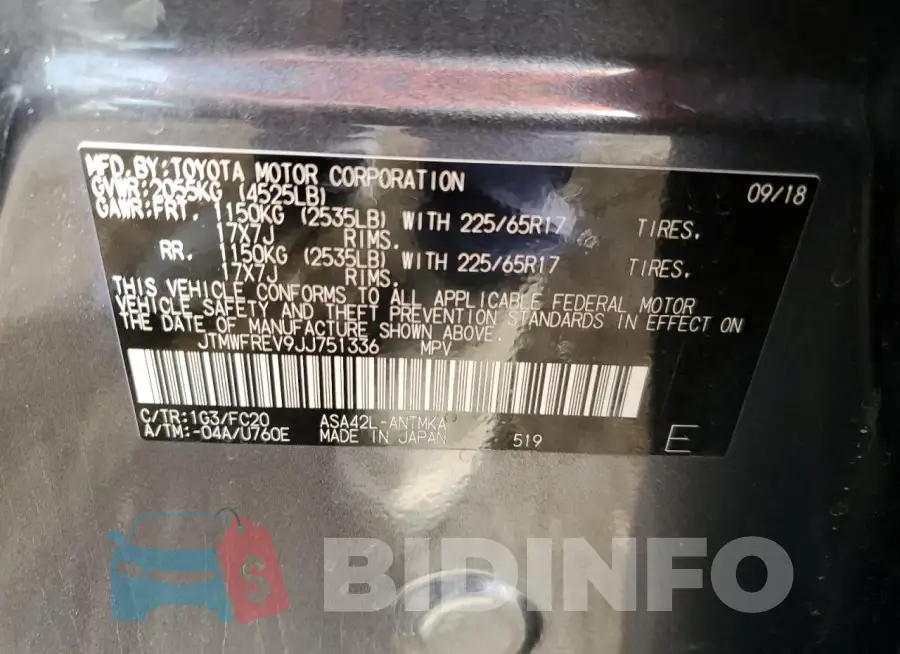 JTMWFREV9JJ751336 Photo# 13