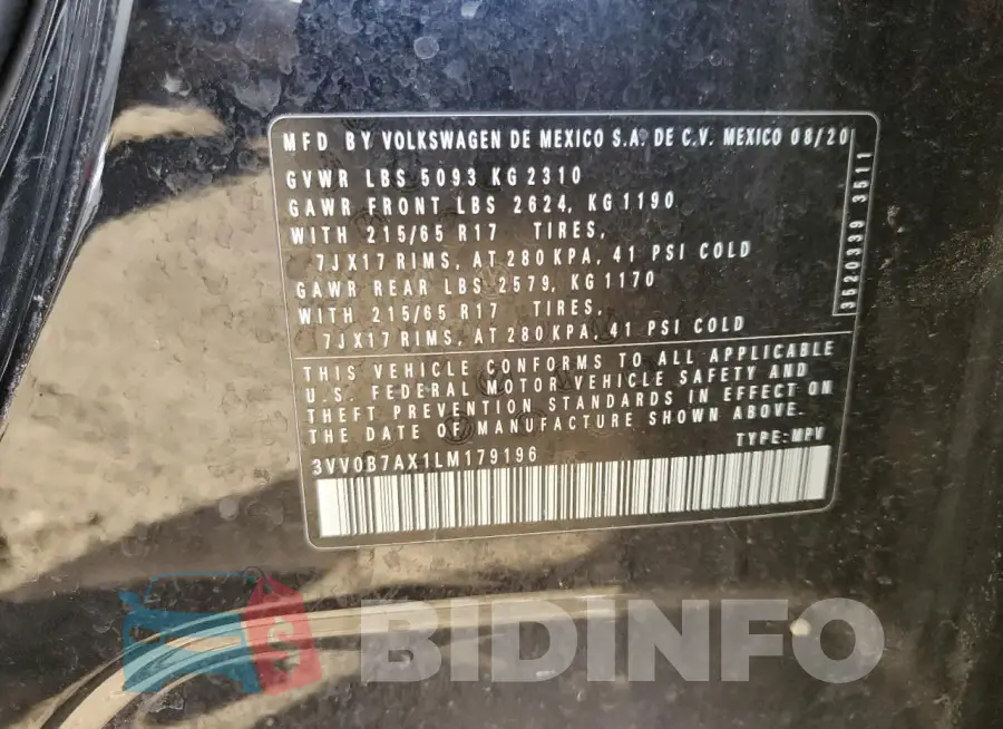 3VV0B7AX1LM179196 Photo# 13
