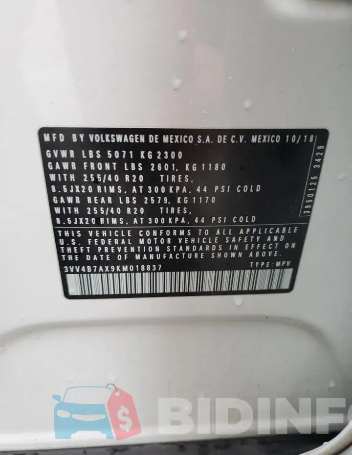 3VV4B7AX9KM018837 Photo# 13