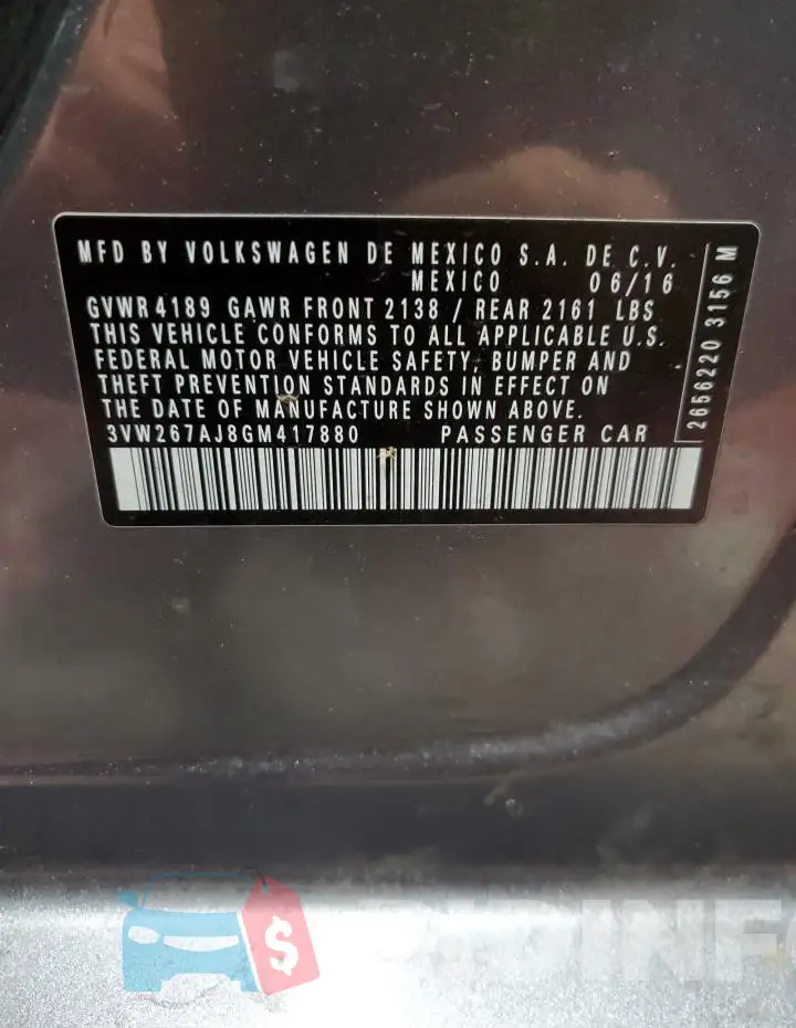 3VW267AJ8GM417880 Photo# 12