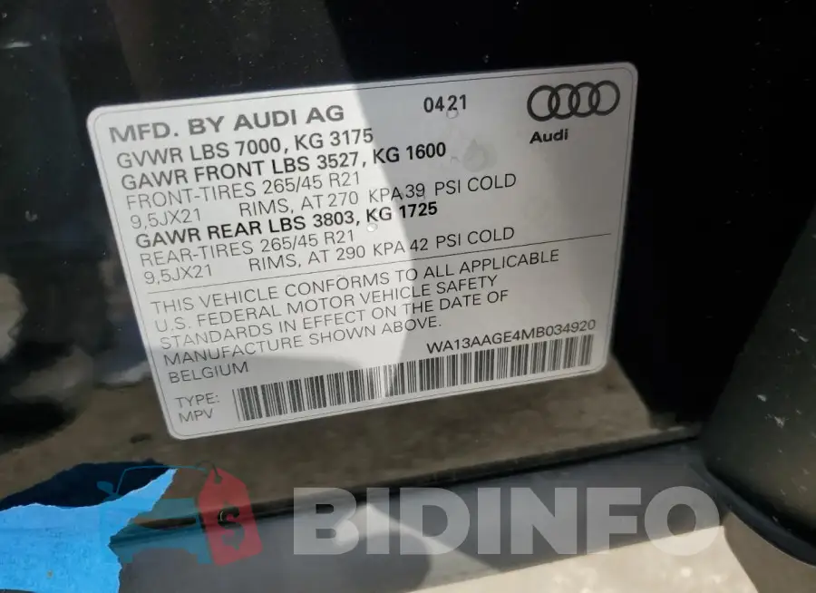 WA13AAGE4MB034920 Photo# 13