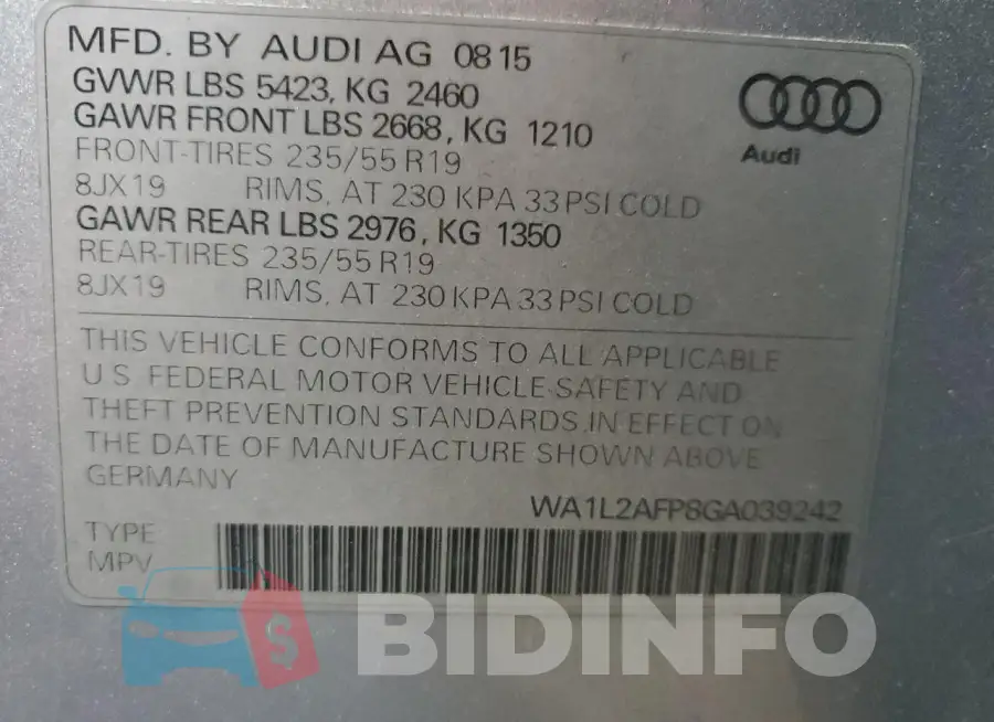 WA1L2AFP8GA039242 Photo# 14