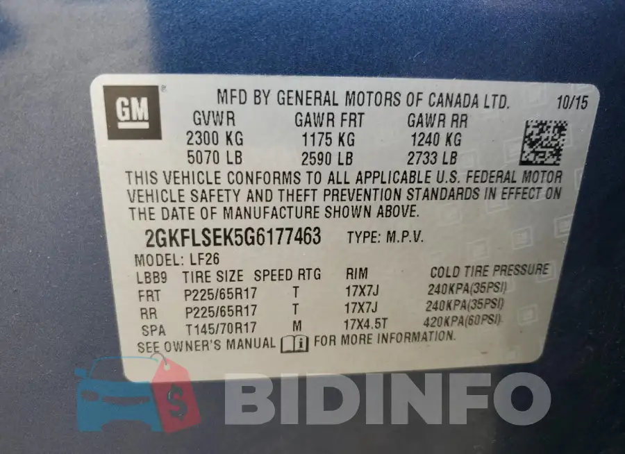 2GKFLSEK5G6177463 Photo# 13