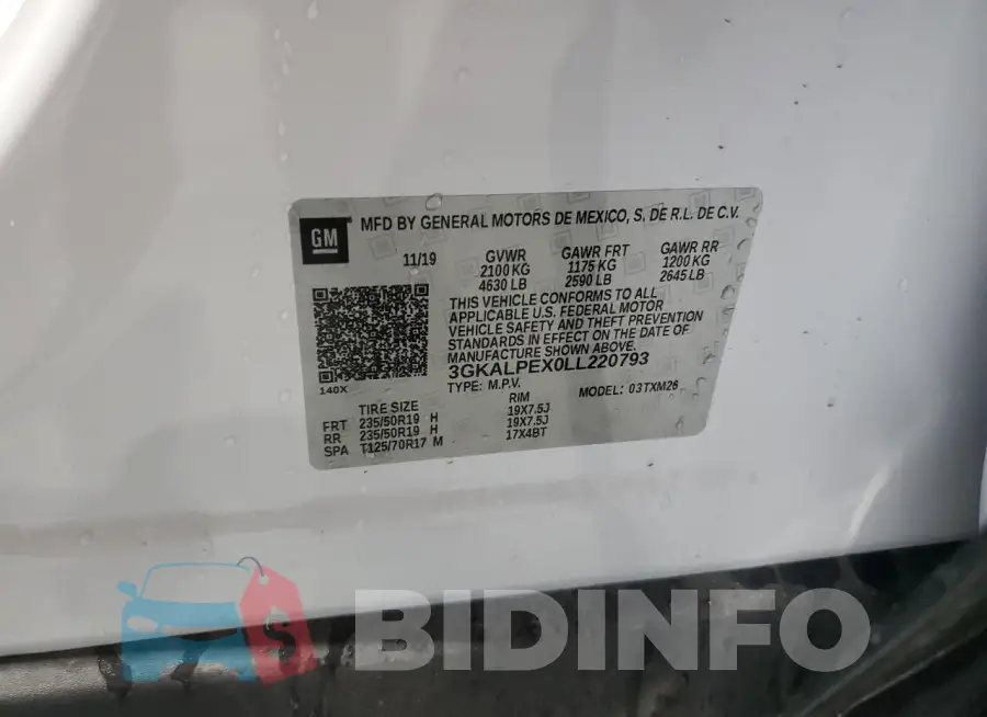 3GKALPEX0LL220793 Photo# 13