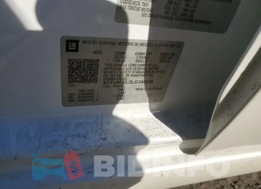 3GTU9FEL2LG345236 Photo# 12