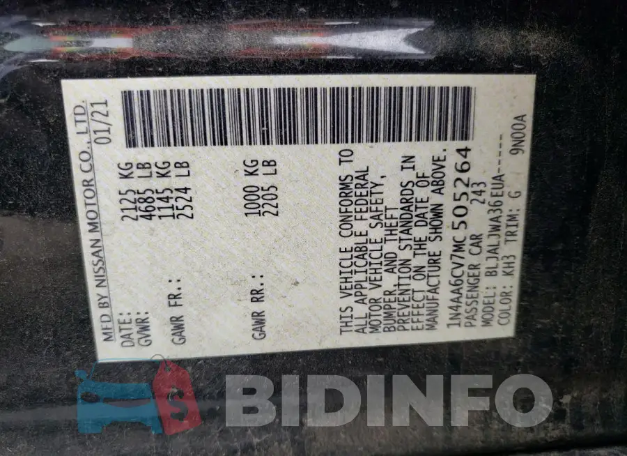 1N4AA6CV7MC505264 Photo# 12